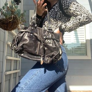 Black Leather Francesco Biasia Bag